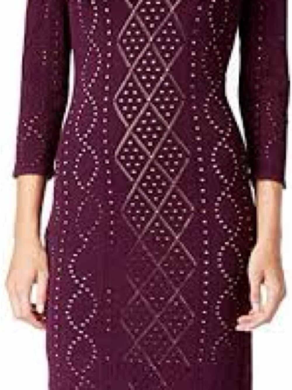 Calvin Klein Burgundy Nude Illusion Pointelle Knit Dress medium size